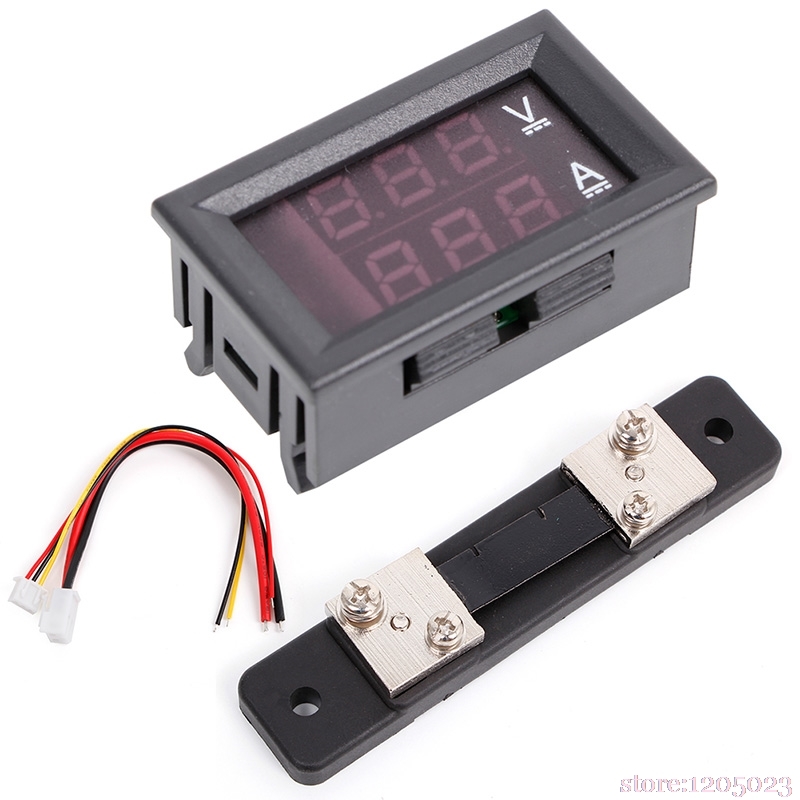 VOLTIMETRO AMPERIMETRO DIGITAL DC 0-100V 50A CON SHUNT 50A 75MV